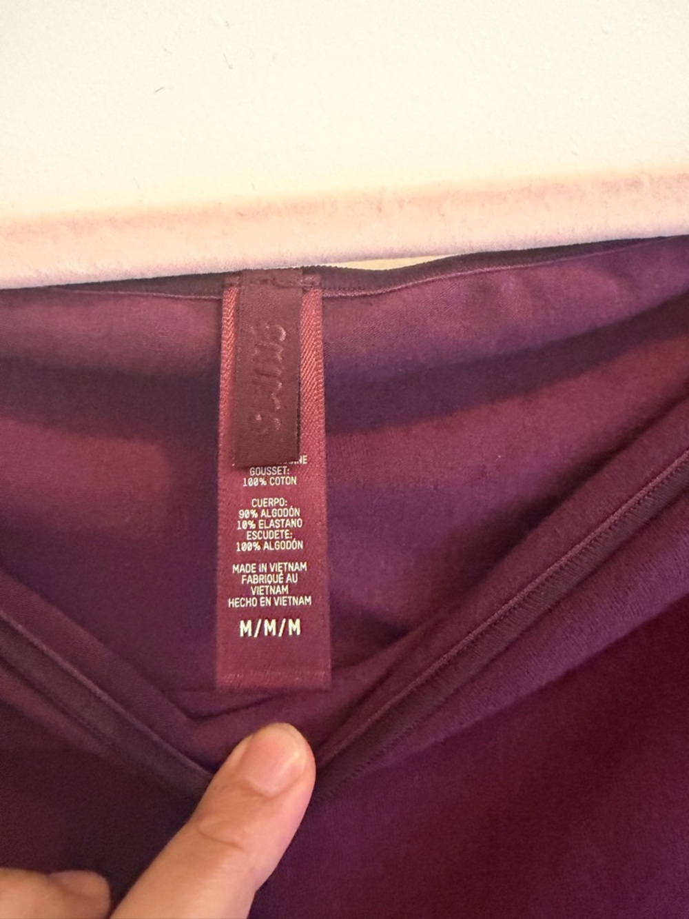 SKIMS Cotton Jersey off the Shoulder Bodysuit Maroon - Picture 4 of 5